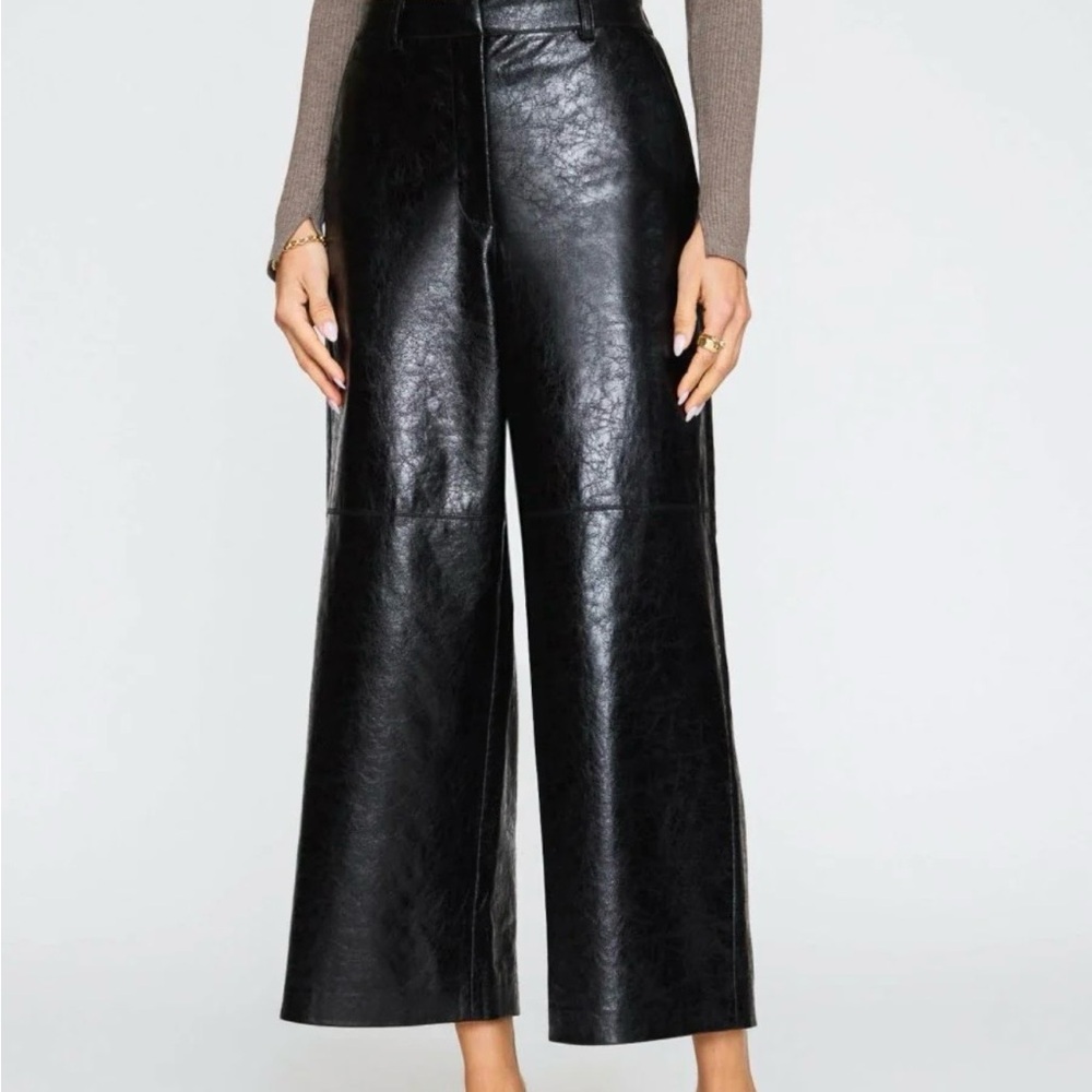 Brochu Walker Teo vegan leather black cropped pants size large